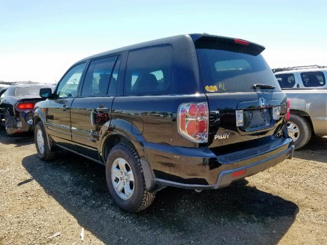 5FNYF28176B020881 - 2006 HONDA PILOT LX BLACK photo 3