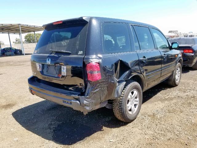 5FNYF28176B020881 - 2006 HONDA PILOT LX BLACK photo 4