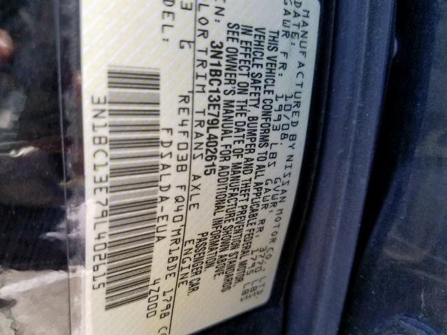 3N1BC13E79L402615 - 2009 NISSAN VERSA S BLACK photo 10