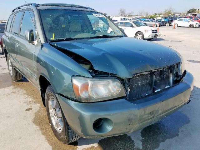 JTEGD21A850129340 - 2005 TOYOTA HIGHLANDER GREEN photo 1