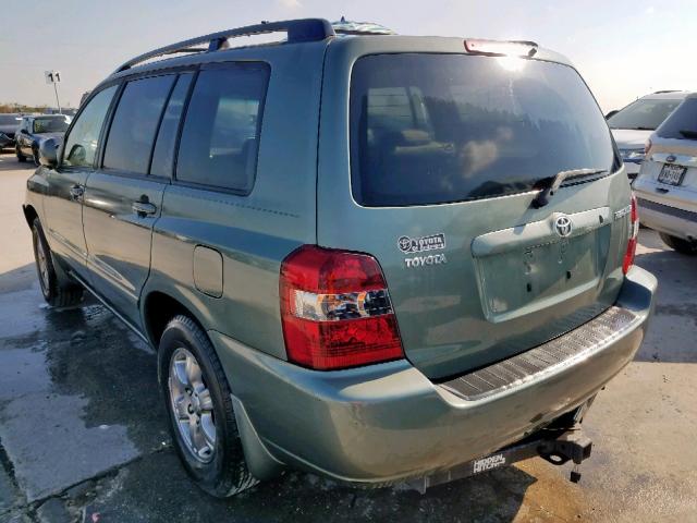 JTEGD21A850129340 - 2005 TOYOTA HIGHLANDER GREEN photo 3