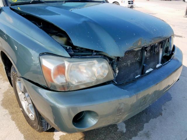 JTEGD21A850129340 - 2005 TOYOTA HIGHLANDER GREEN photo 9