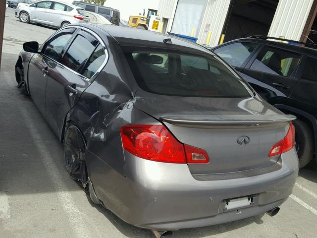 JN1CV6AP6AM405970 - 2010 INFINITI G37 BASE GRAY photo 3