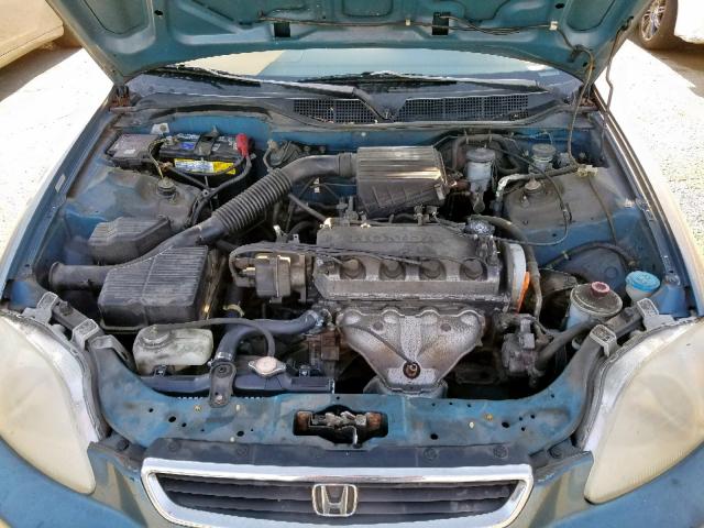 2HGEJ6521WH597360 - 1998 HONDA CIVIC DX BLUE photo 7