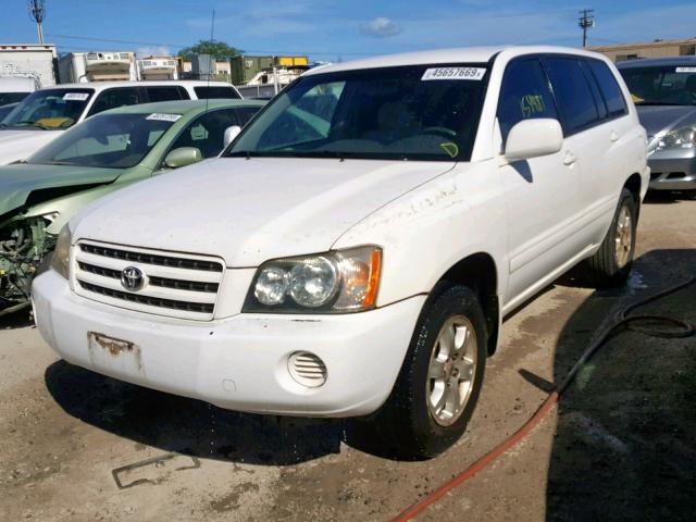 JTEGD21A510003804 - 2001 TOYOTA HIGHLANDER WHITE photo 2