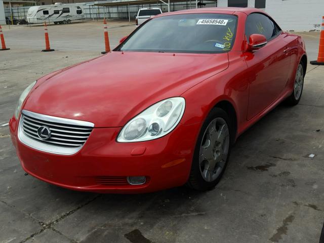 JTHFN48Y820011553 - 2002 LEXUS SC 430 RED photo 2