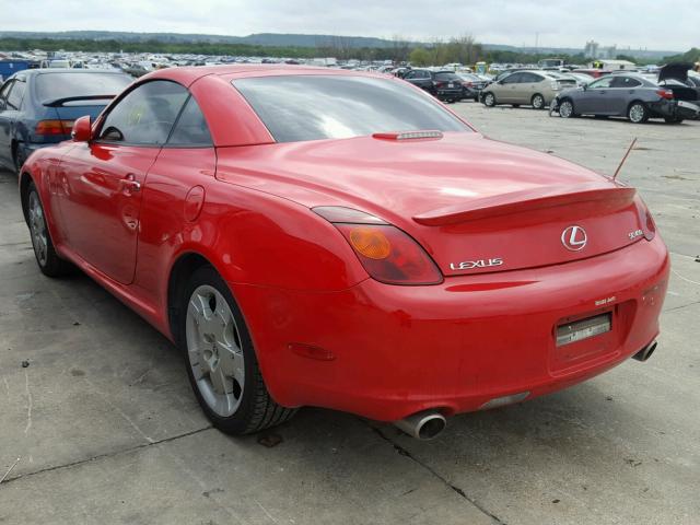 JTHFN48Y820011553 - 2002 LEXUS SC 430 RED photo 3