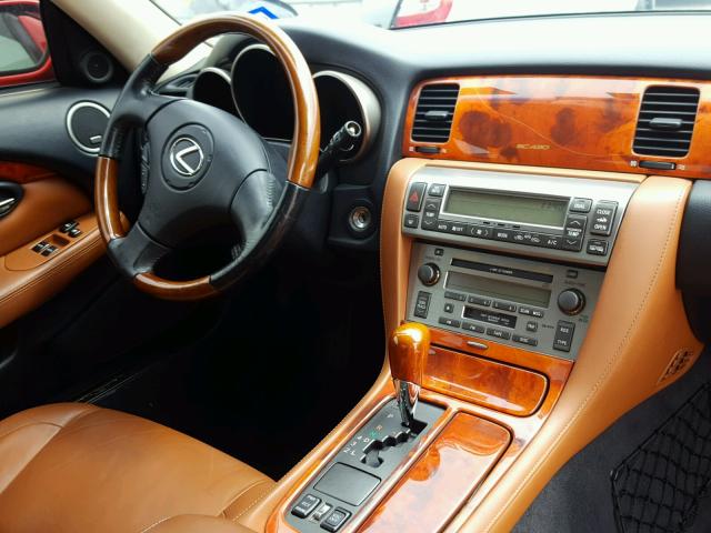 JTHFN48Y820011553 - 2002 LEXUS SC 430 RED photo 9