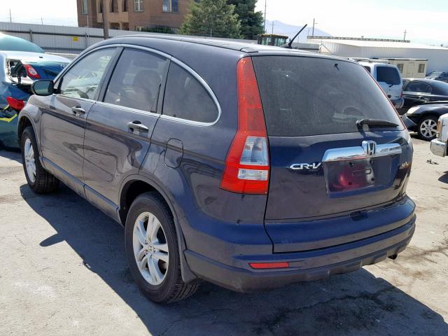 5J6RE3H52BL009059 - 2011 HONDA CR-V EX BLUE photo 3