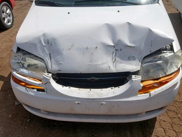 KL1TD66697B774592 - 2007 CHEVROLET AVEO BASE Ақ фото 7