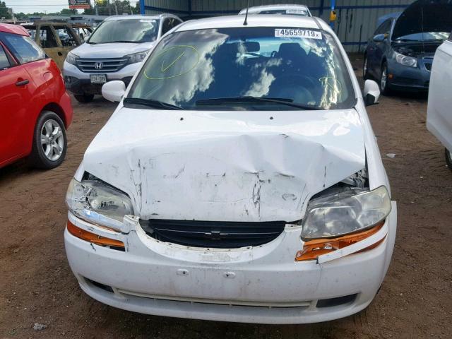 KL1TD66697B774592 - 2007 CHEVROLET AVEO BASE Ақ фото 9
