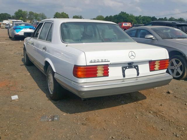 WDBCA35D6HA357954 - 1987 MERCEDES-BENZ 420 SEL WHITE photo 3