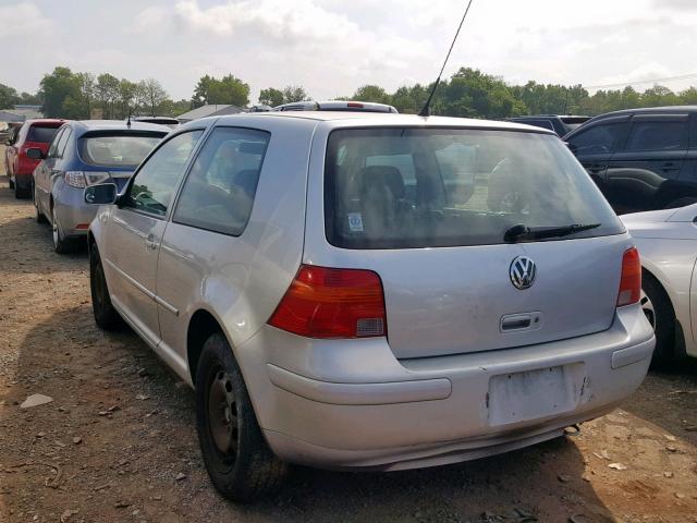 9BWBK61JX34018053 - 2003 VOLKSWAGEN GOLF GL SILVER photo 3