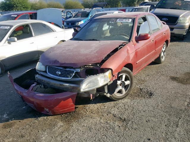 3N1BB51D5YL102428 - 2000 NISSAN SENTRA SE RED photo 2