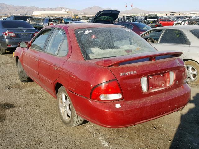 3N1BB51D5YL102428 - 2000 NISSAN SENTRA SE RED photo 3