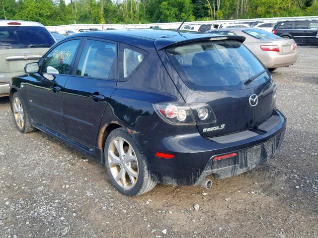 JM1BK344181788763 - 2008 MAZDA 3 HATCHBAC BLACK photo 3