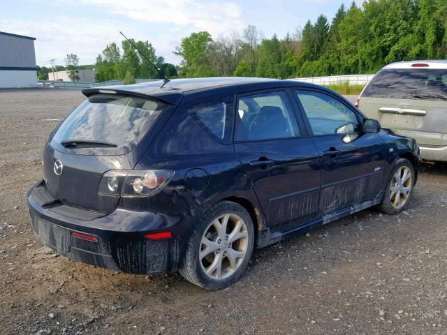 JM1BK344181788763 - 2008 MAZDA 3 HATCHBAC BLACK photo 4