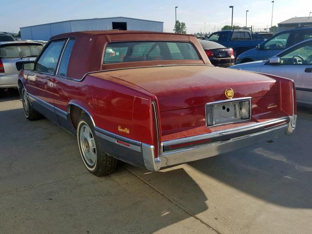 1G6CD13B9M4285870 - 1991 CADILLAC DEVILLE RED photo 3