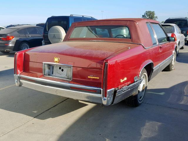 1G6CD13B9M4285870 - 1991 CADILLAC DEVILLE RED photo 4