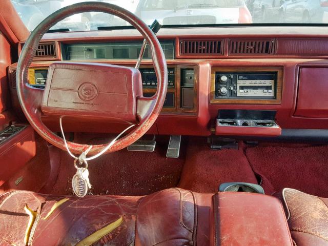 1G6CD13B9M4285870 - 1991 CADILLAC DEVILLE RED photo 9