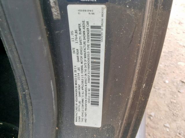 3VWSF31Y46M308353 - 2006 VOLKSWAGEN NEW BEETLE ნაცრისფერი ფოტო 10