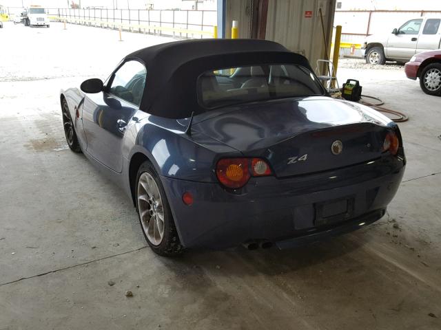 4USBT33473LS45553 - 2003 BMW Z4 2.5 BLUE photo 3