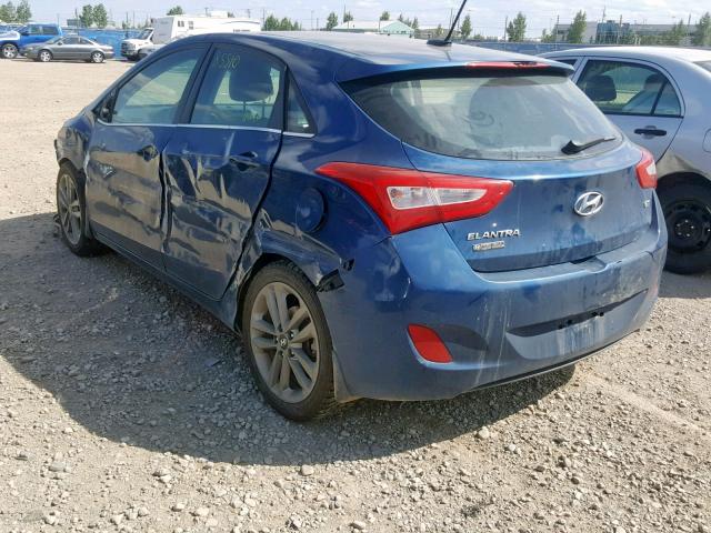 KMHD35LHXGU266342 - 2016 HYUNDAI ELANTRA GT BLUE photo 3