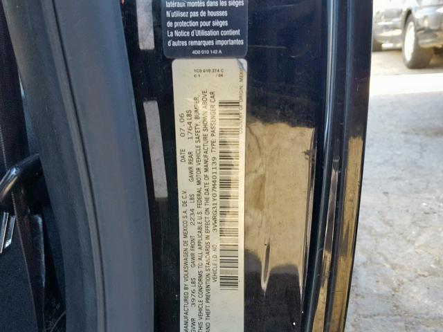 3VWRG31Y07M401139 - 2007 VOLKSWAGEN NEW BEETLE შავი ფოტო 10