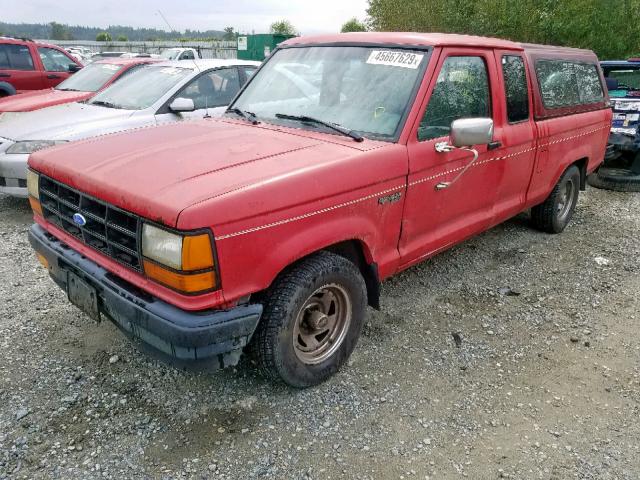 1FTCR14U7MTA19509 - 1991 FORD RANGER SUP RED photo 2