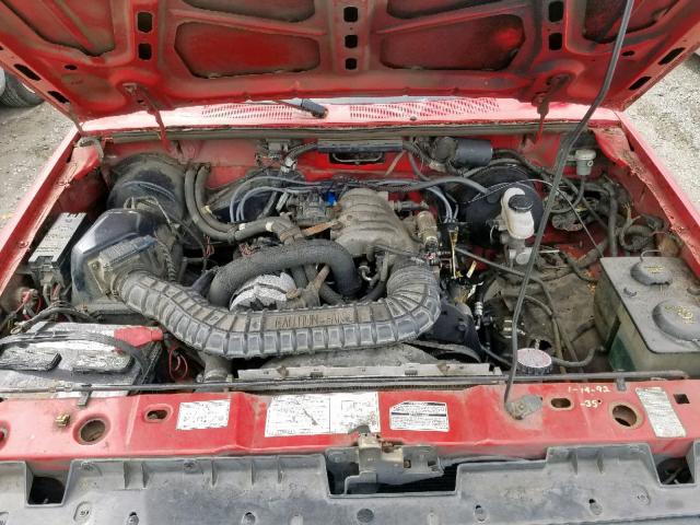 1FTCR14U7MTA19509 - 1991 FORD RANGER SUP RED photo 7