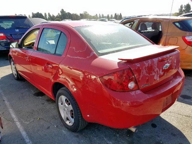 1G1AK52F057559441 - 2005 CHEVROLET COBALT RED photo 3