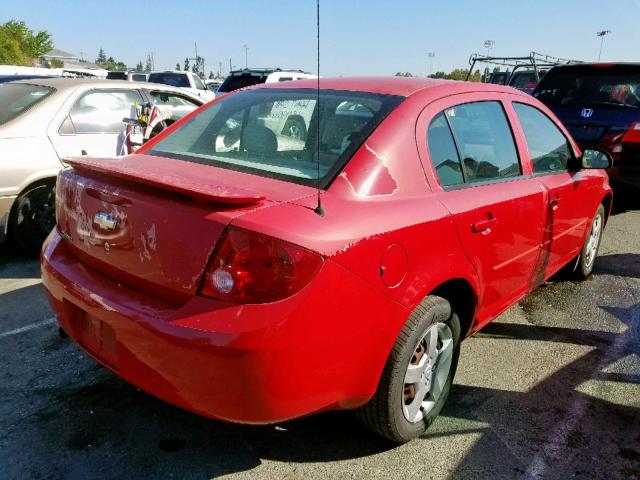 1G1AK52F057559441 - 2005 CHEVROLET COBALT RED photo 4