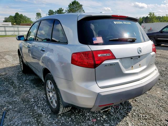 2HNYD28268H519631 - 2008 ACURA MDX SILVER photo 3