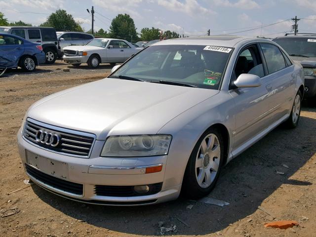 WAUML44E34N015250 - 2004 AUDI A8 L QUATT SILVER photo 2