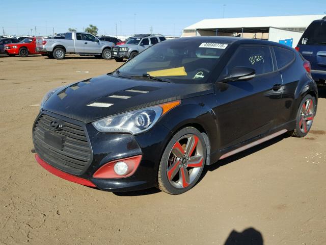 KMHTC6AE7DU145953 - 2013 HYUNDAI VELOSTER T BLACK photo 2