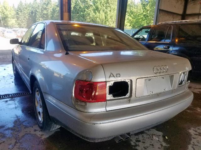 WAUBG84D8VN009164 - 1997 AUDI A8 QUATTRO SILVER photo 3