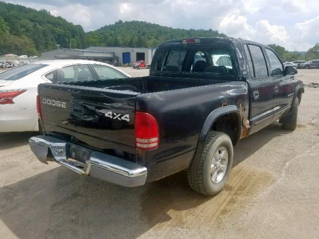 1B7GG2AN61S191400 - 2001 DODGE DAKOTA QUA BLACK photo 4