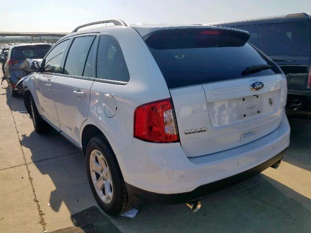 2FMDK3JC9EBA05074 - 2014 FORD EDGE SEL WHITE photo 3