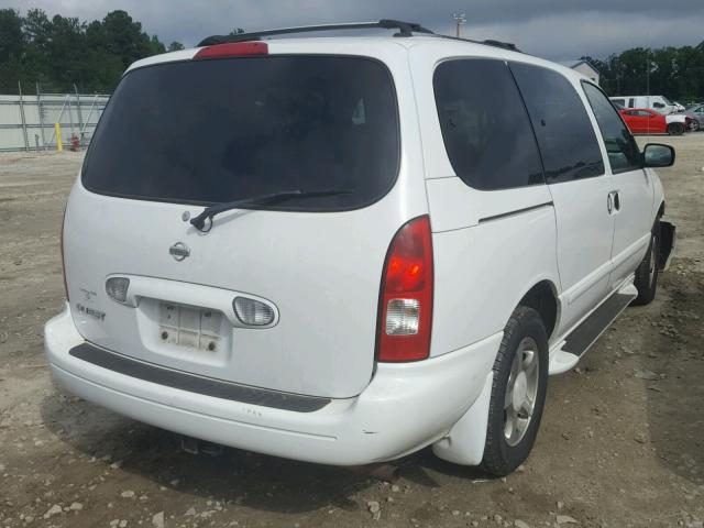 4N2ZN15T51D820440 - 2001 NISSAN QUEST GXE WHITE photo 4