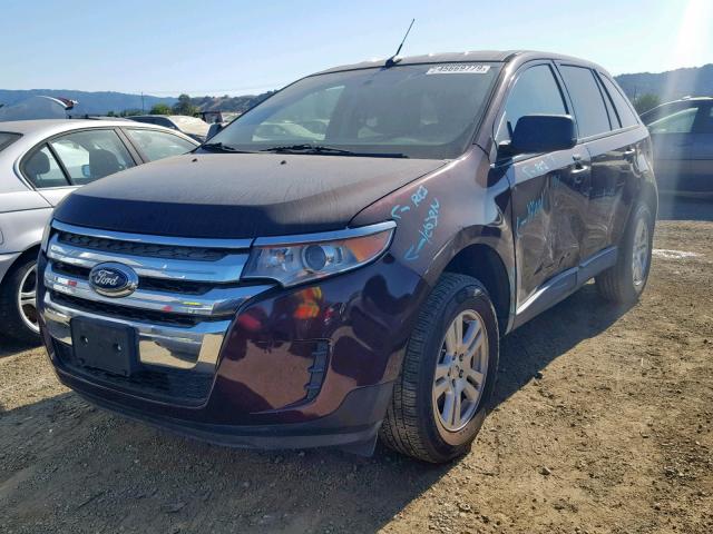 2FMDK3GC8BBA36626 - 2011 FORD EDGE SE BURGUNDY photo 2