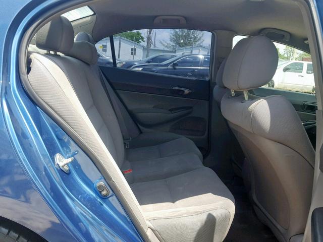 2HGFA16329H506373 - 2009 HONDA CIVIC VP BLUE photo 6