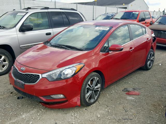 KNAFX4A89G5524372 - 2016 KIA FORTE EX RED photo 2