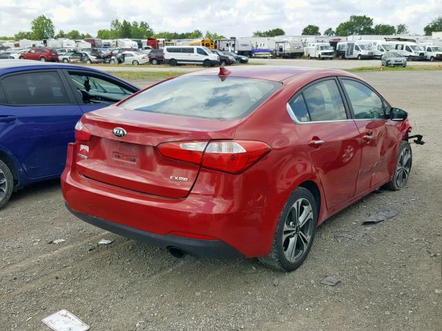 KNAFX4A89G5524372 - 2016 KIA FORTE EX RED photo 4