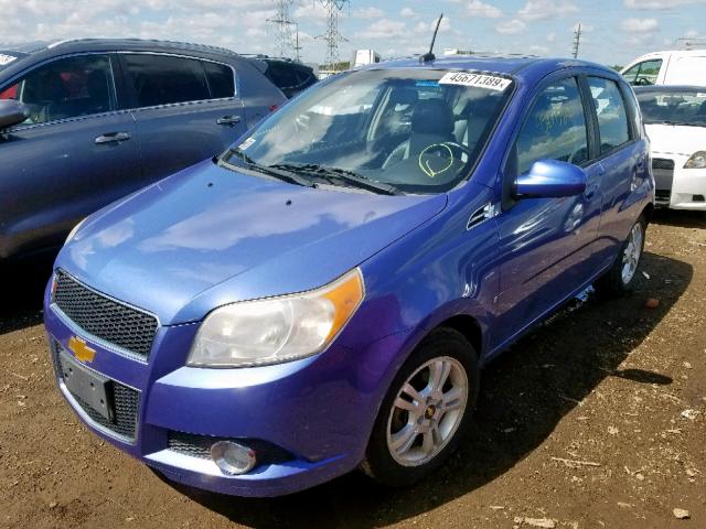 KL1TG66E79B286565 - 2009 CHEVROLET AVEO LT BLUE photo 2