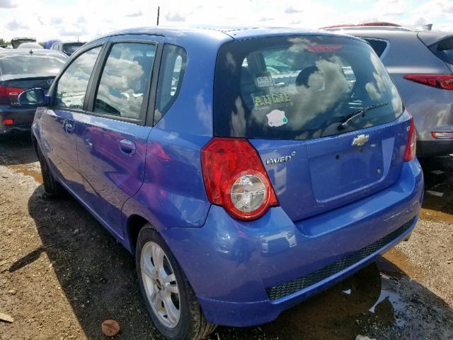 KL1TG66E79B286565 - 2009 CHEVROLET AVEO LT BLUE photo 3