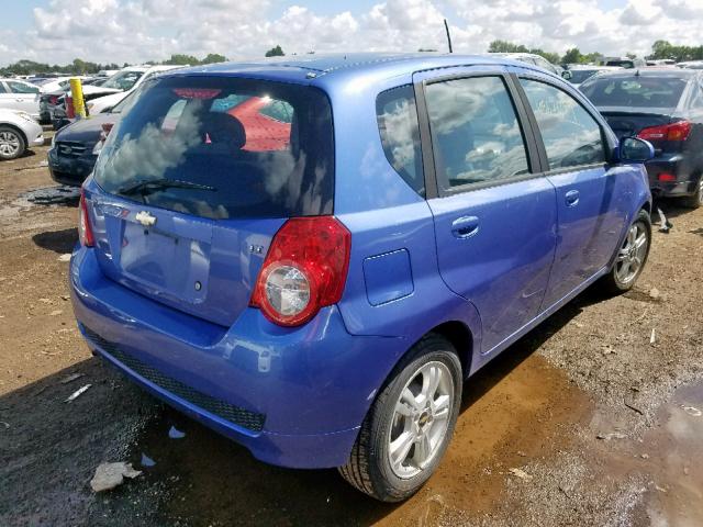 KL1TG66E79B286565 - 2009 CHEVROLET AVEO LT BLUE photo 4