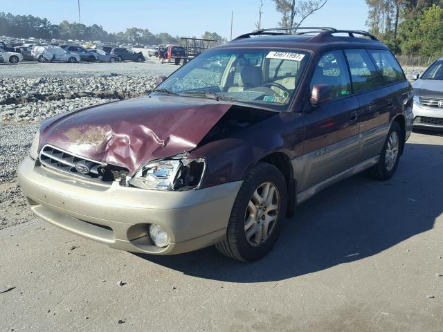 4S3BH6867Y7642621 - 2000 SUBARU LEGACY OUT MAROON photo 2