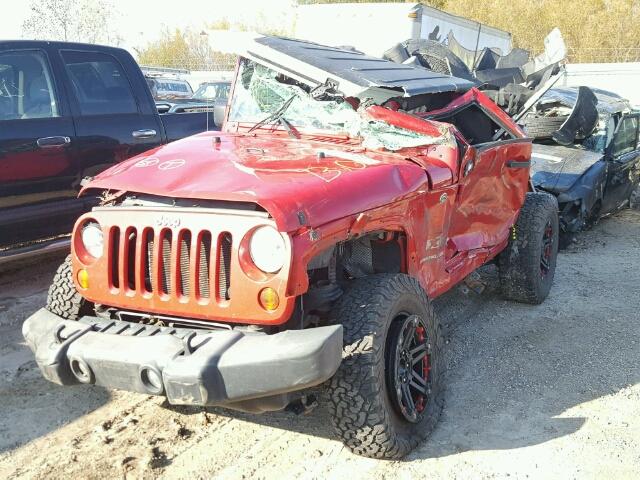 1J4FA24128L617975 - 2008 JEEP WRANGLER X RED photo 2