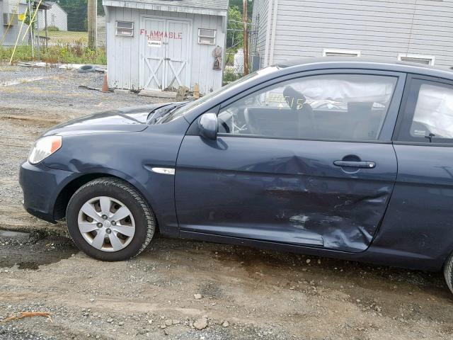 KMHCM3AC0AU181537 - 2010 HYUNDAI ACCENT BLU GRAY photo 9