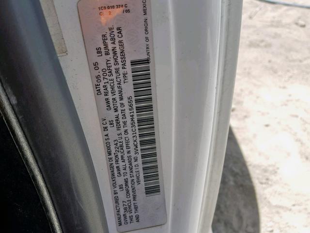 3VWCK31C35M415655 - 2005 VOLKSWAGEN NEW BEETLE Ağ foto 10